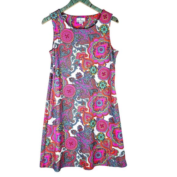 Jude Connally Beth Captiva Paisley Shift Dress, Made in the USA, NWOT, Sz L - Picture 2 of 10